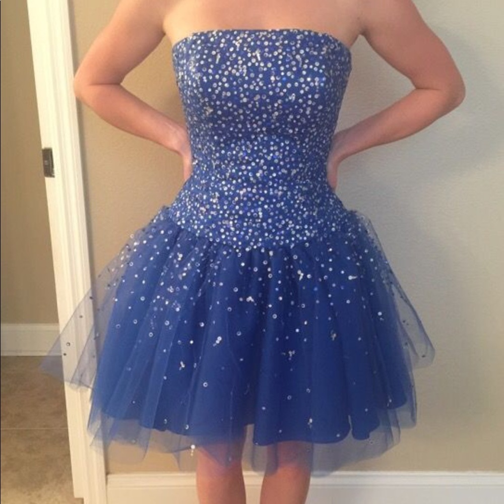Royal Blue Sequined Dress